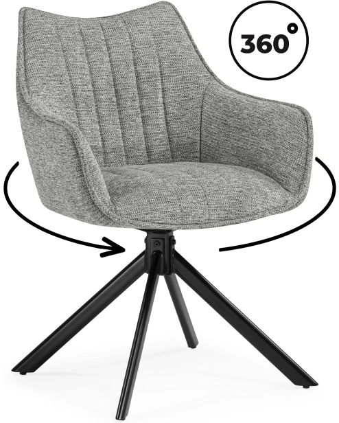 Стул Denever, поворотный, серый / чёрный