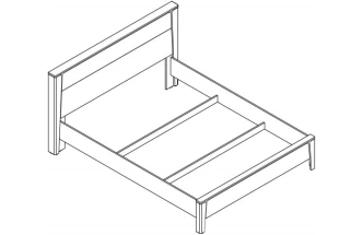Кровать Мальта 160, двуспальная, дуб винтерберг