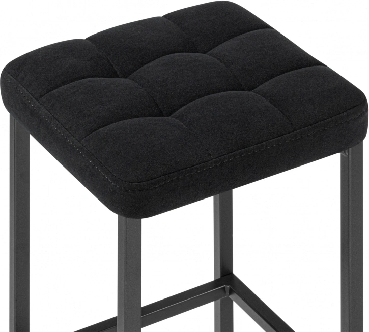 Барный табурет Лофт, микровелюр катания блэк / черный матовый