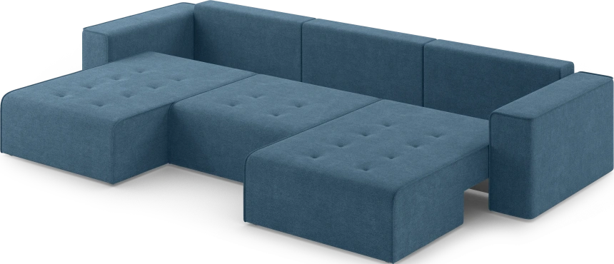 Диван П-образный трехместный Венте, модель 035, Danco 796 (синий)
