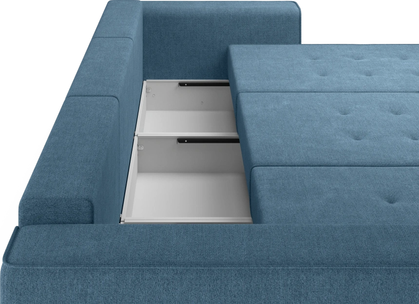 Диван П-образный трехместный Венте, модель 035, Danco 796 (синий)