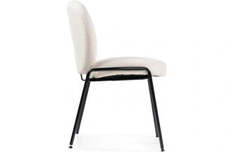 Стул на металлокаркасе Kalipso 1, букле белый / черный