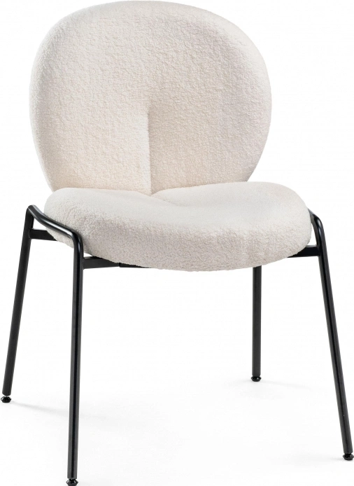 Стул на металлокаркасе Kalipso 1, букле белый / черный