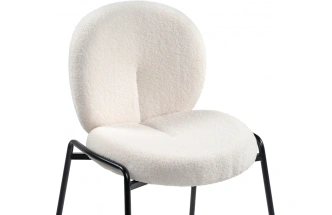 Стул на металлокаркасе Kalipso 1, букле белый / черный