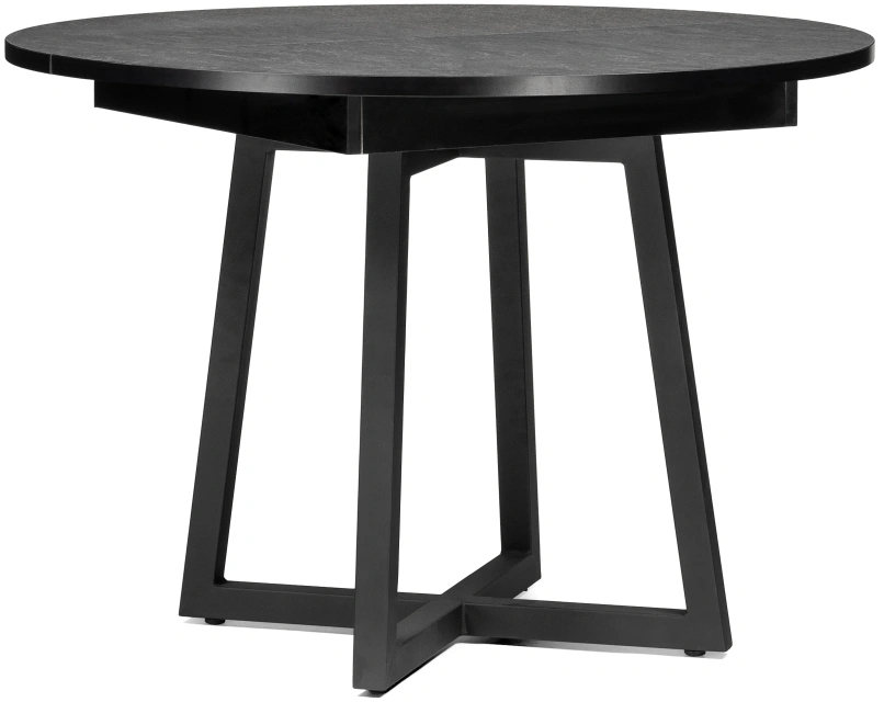 Кухонный раздвижной стол Регна, 100(130)х100х75, черный / бежевый