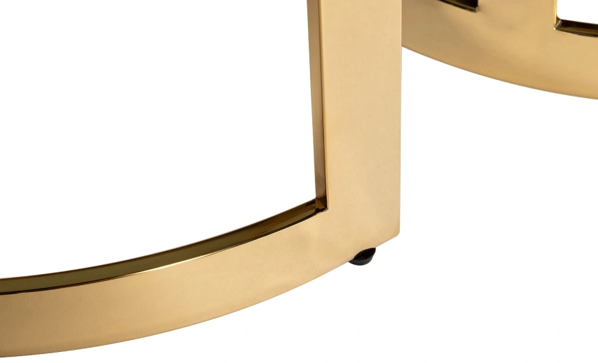 Комплект журнальных столов 47ED-ET081S-GOLD , 60x60x60, стекло, черный мрамор / золото 