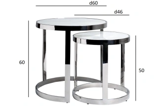 Комплект журнальных столов 47ED-ET081S-GOLD , 60x60x60, стекло, черный мрамор / золото 