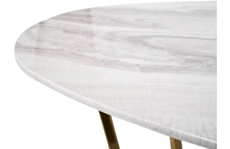 Журнальный стол 30B-855-1, 120x65x41, МДФ с полимерным покрытием под мрамор, белый / золото