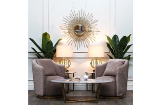 Журнальный стол 30B-855-1, 120x65x41, МДФ с полимерным покрытием под мрамор, белый / золото