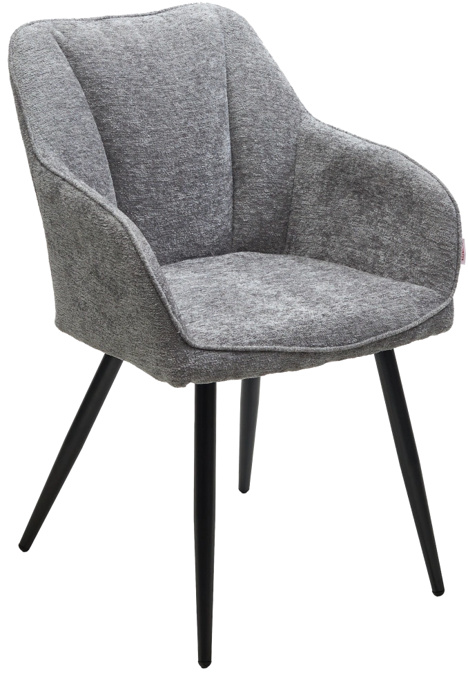 Стул Reflet, мягкий, 3018-17 серый, шенилл, черный каркас