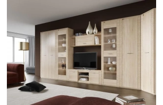 Полка закрытая Элана, навесная, дуб сонома