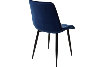 Стул Chic, мягкий, Bluvel-86 navy blue, черный каркас