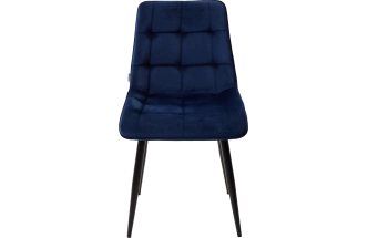Стул Chic, мягкий, Bluvel-86 navy blue, черный каркас