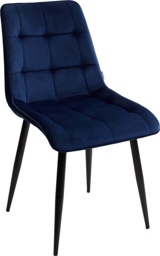 Стул Chic, мягкий, Bluvel-86 navy blue, черный каркас