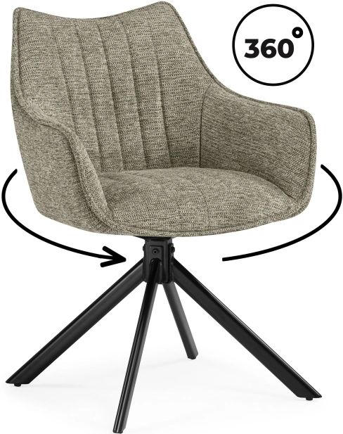 Стул Denever, поворотный, светло-серый / чёрный
