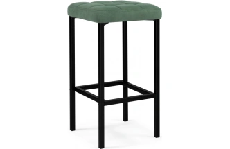 Барный табурет Лофт, микровелюр катания изумруд / черный матовый
