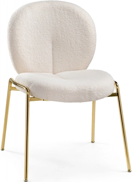 Стул на металлокаркасе Kalipso 1, букле белый / золотой