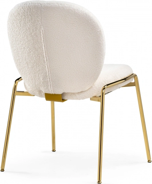 Стул на металлокаркасе Kalipso 1, букле белый / золотой