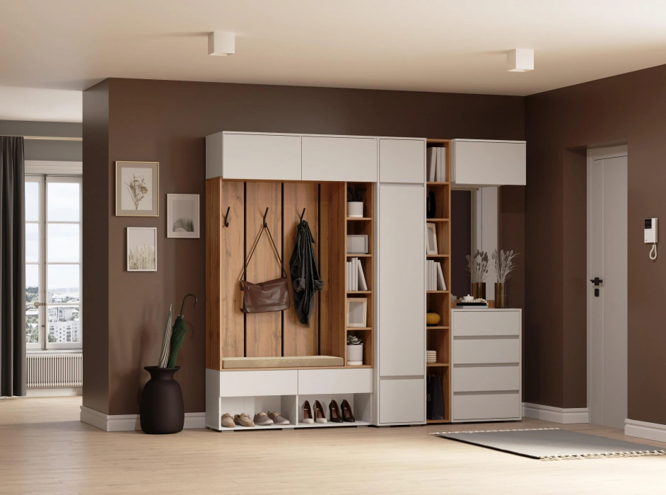 Модульная прихожая Роут, комплектация 3, кашемир