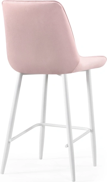 Полубарный стул Седа, велюр розовый / белый