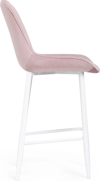 Полубарный стул Седа, велюр розовый / белый