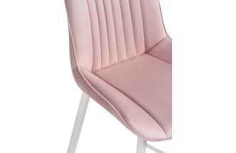 Полубарный стул Седа, велюр розовый / белый
