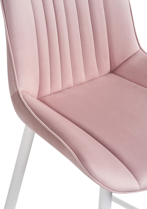 Полубарный стул Седа, велюр розовый / белый
