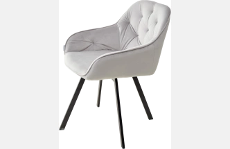 Стул Gale, поворотный, мягкий, Bluvel-03 light grey, велюр, черный каркас