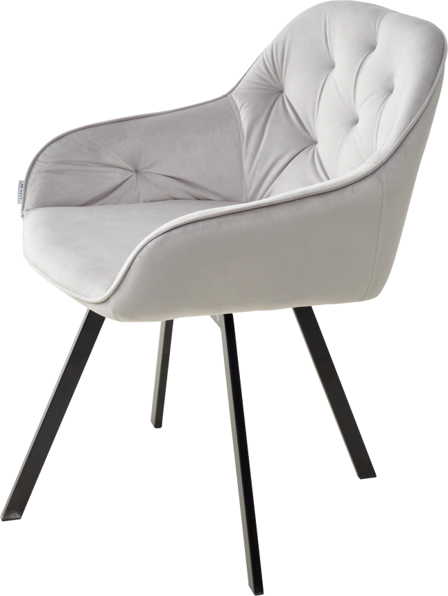 Стул Gale, поворотный, мягкий, Bluvel-03 light grey, велюр, черный каркас