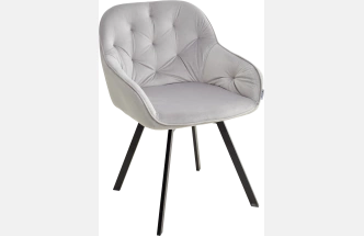 Стул Gale, поворотный, мягкий, Bluvel-03 light grey, велюр, черный каркас