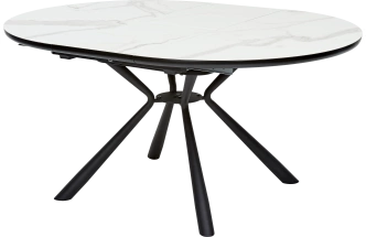 Кухонный стол раздвижной Voland, Bianco Tl-45 испанская керамика, Black "белый мрамор"