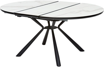 Кухонный стол раздвижной Voland, Bianco Tl-45 испанская керамика, Black "белый мрамор"