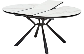 Кухонный стол раздвижной Voland, Bianco Tl-45 испанская керамика, Black "белый мрамор"