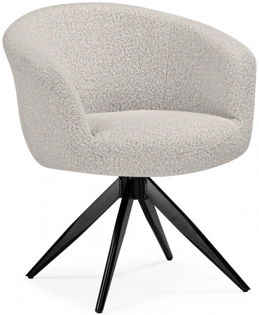 Стул Solomon 1, мягкий, поворотный, светло-бежевый / черный