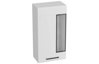 Шкаф-витрина Кёльн 1145, с полками, белый аляска / белый глянец