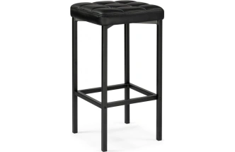 Барный табурет Лофт, экокожа черный / черный матовый