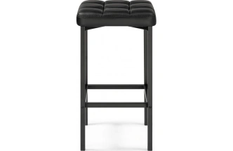 Барный табурет Лофт, экокожа черный / черный матовый