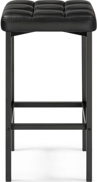 Барный табурет Лофт, экокожа черный / черный матовый