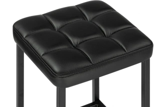 Барный табурет Лофт, экокожа черный / черный матовый
