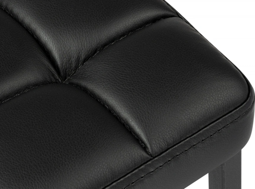 Барный табурет Лофт, экокожа черный / черный матовый