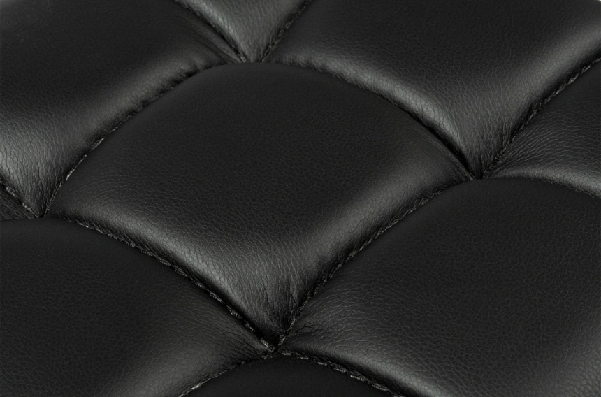 Барный табурет Лофт, экокожа черный / черный матовый