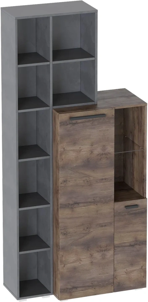 Стеллаж с тумбой Глазго, металл бруклин / таксония