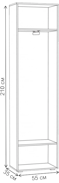 Шкаф одностворчатый Лайн, распашной с зеркалом, дуб серый craft K 002 PW / белый глянец 