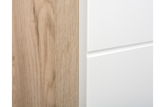 Шкаф одностворчатый Лайн, распашной с зеркалом, дуб серый craft K 002 PW / белый глянец 
