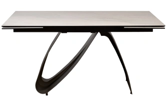 Обеденный стол 169DT-92055, раздвижной, 160(240), керамика, бежевый мрамор / черный