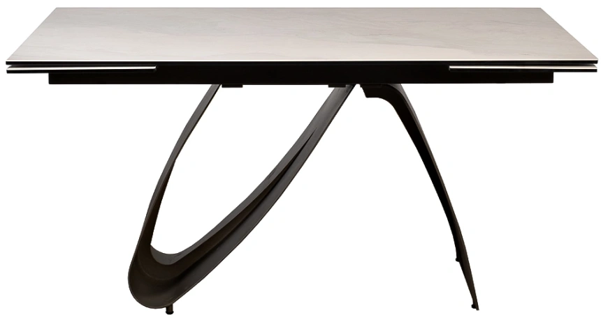 Обеденный раздвижной стол 169DT-92055, 160(240), керамика, бежевый мрамор / черный