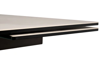 Обеденный стол 169DT-92055, раздвижной, 160(240), керамика, бежевый мрамор / черный