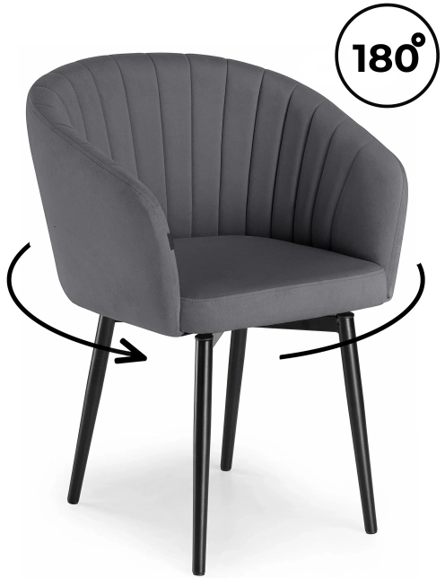 Стул Моншау, крутящий 180, velutto 52 / чёрный