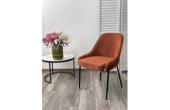 Стул Gavi, мягкий, Garna-001 коричневый, ткань, черный каркас