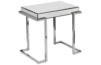 Журнальный стол KFG130, 57x41x55, зеркало, серебро / хром 
